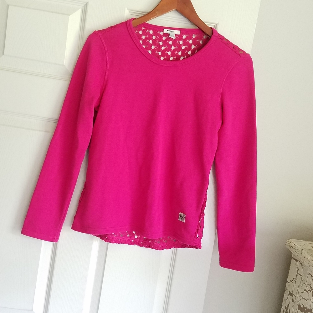 Silver Jeans Co. L Girls Crochet Back Sweatshirt